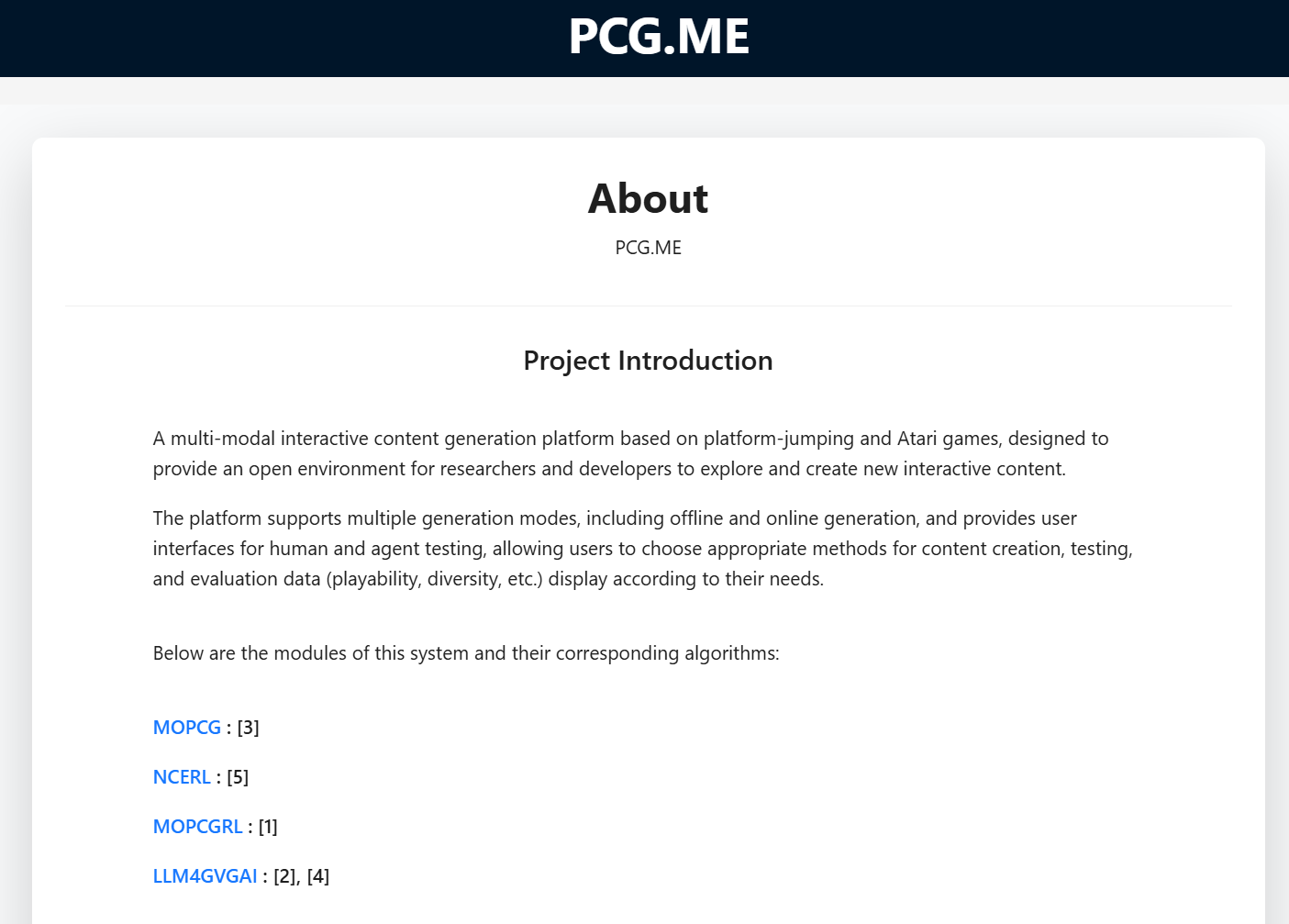PCG.ME Demo